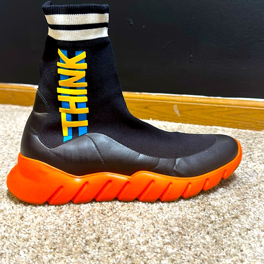 Orange sole black Fendi sock runner practically new worn once